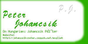 peter johancsik business card